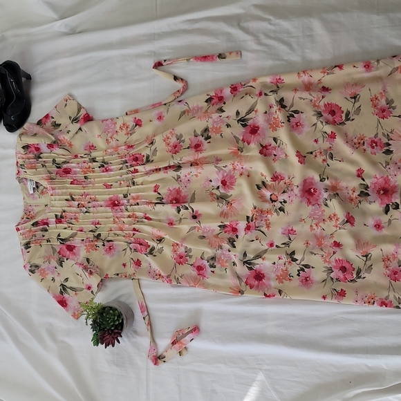 Miss Dorby yellow floral maxi vintage maxi dress sz 10p - Picture 5 of 12